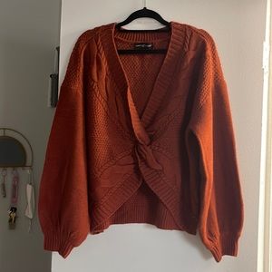 COLOR: Burnt orange TYPE: crop top sweaters/ knot front/ long sleeve